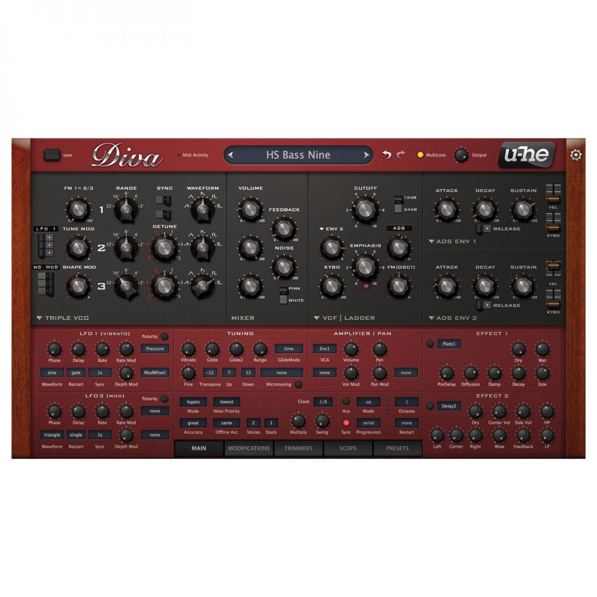 u-he Diva Virtuell-analoger Synthesizer