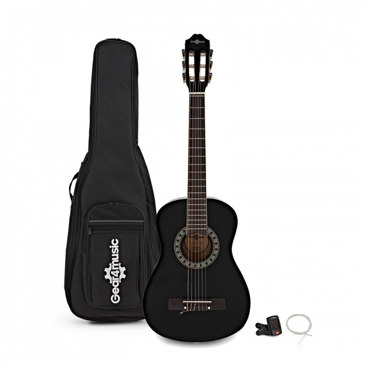 Junior 1/2 Klassikgitarre Pack Schwarz von Gear4music
