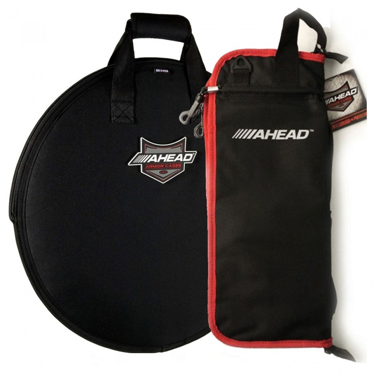Ahead Deluxe Stick Bag & Becken Bag Bundle schwarz/Rot