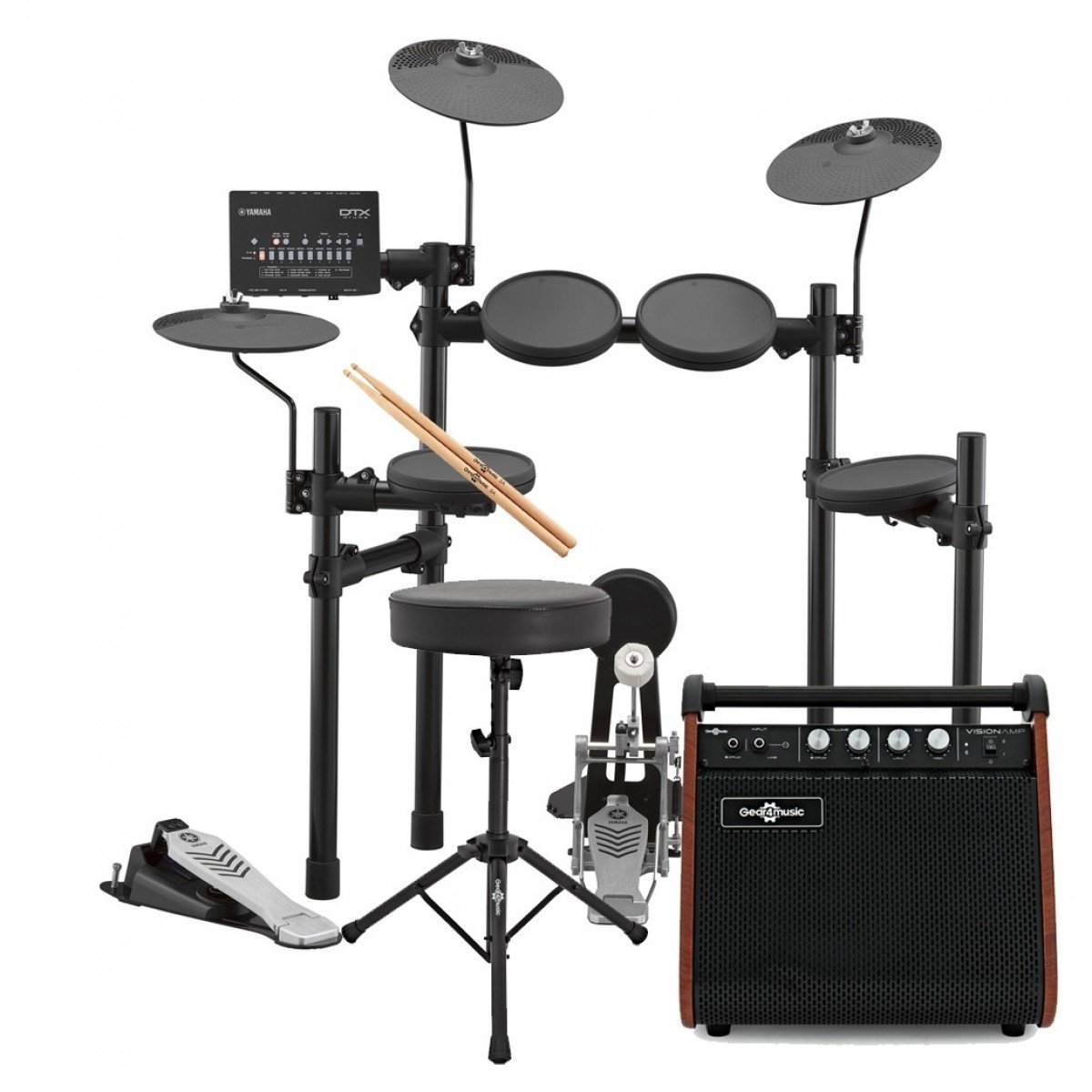 Yamaha DTX432K E-Drum-Kit mit Sticks Hocker und Verstärker