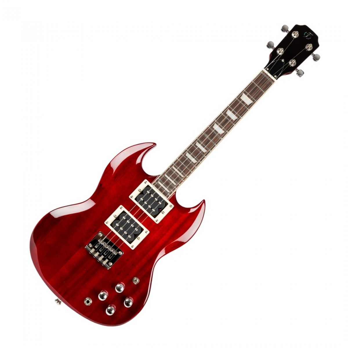 Flight Pioneer Tenor-Elektro-Ukulele Cherry Red
