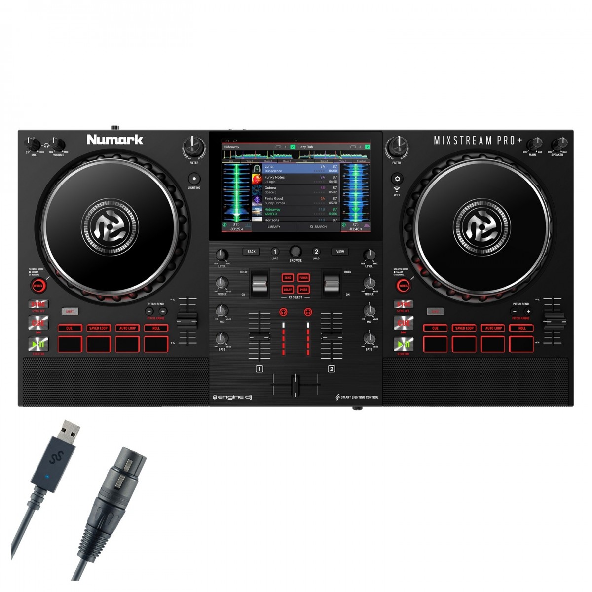 Numark Mixstream Pro+ DJ Controller mit SoundSwitch Micro DMX