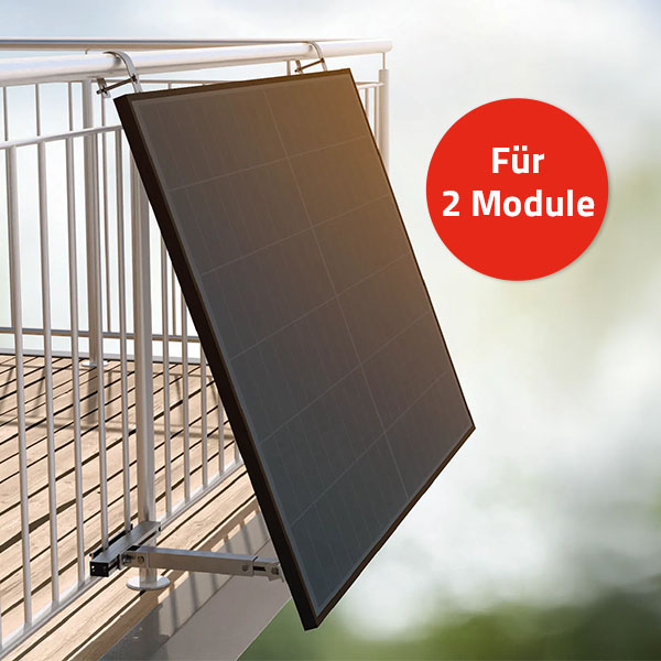 Montageset Geländer für 2 Solarmodule Balkonkraftwerk