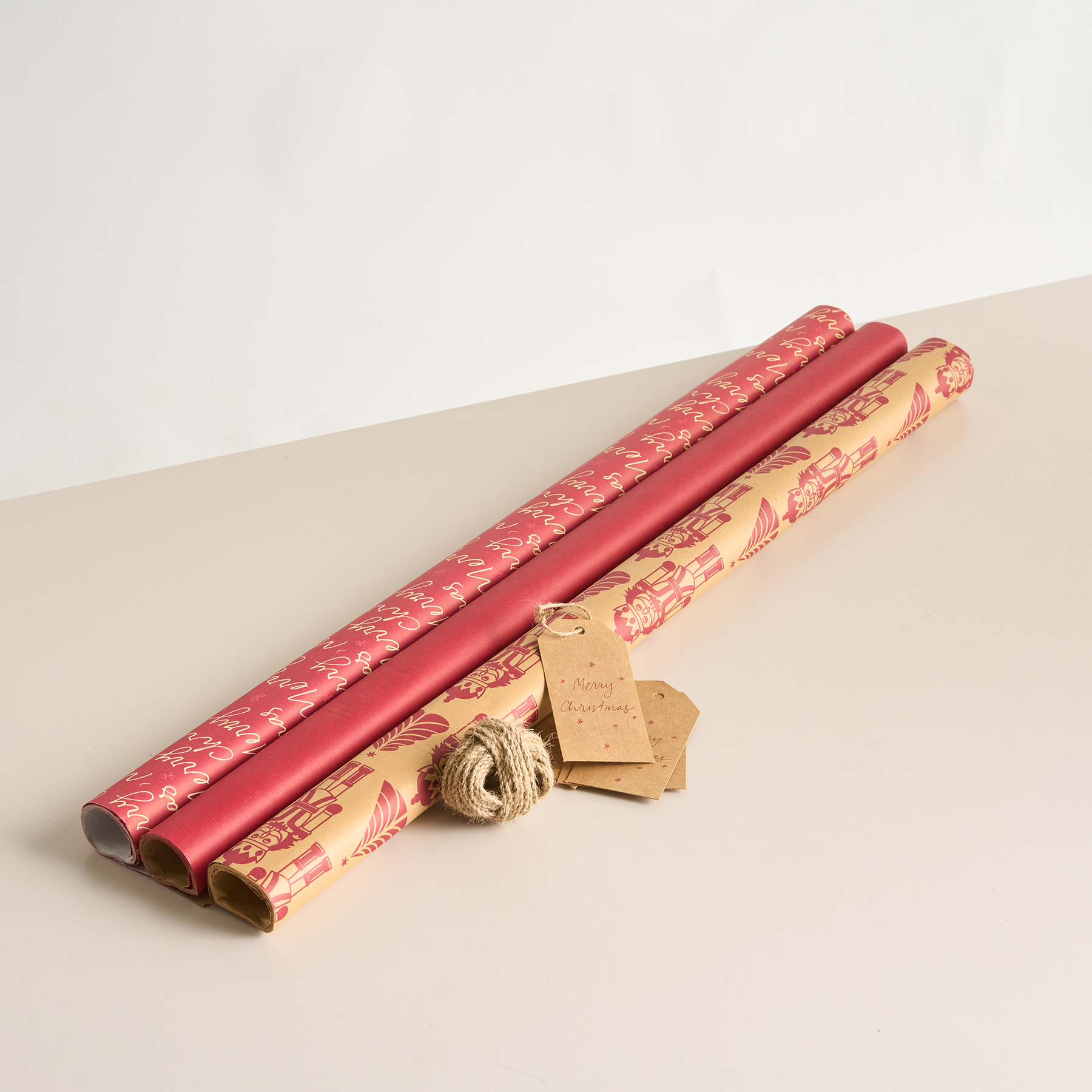 Geschenkpapier Rot 3er-Set