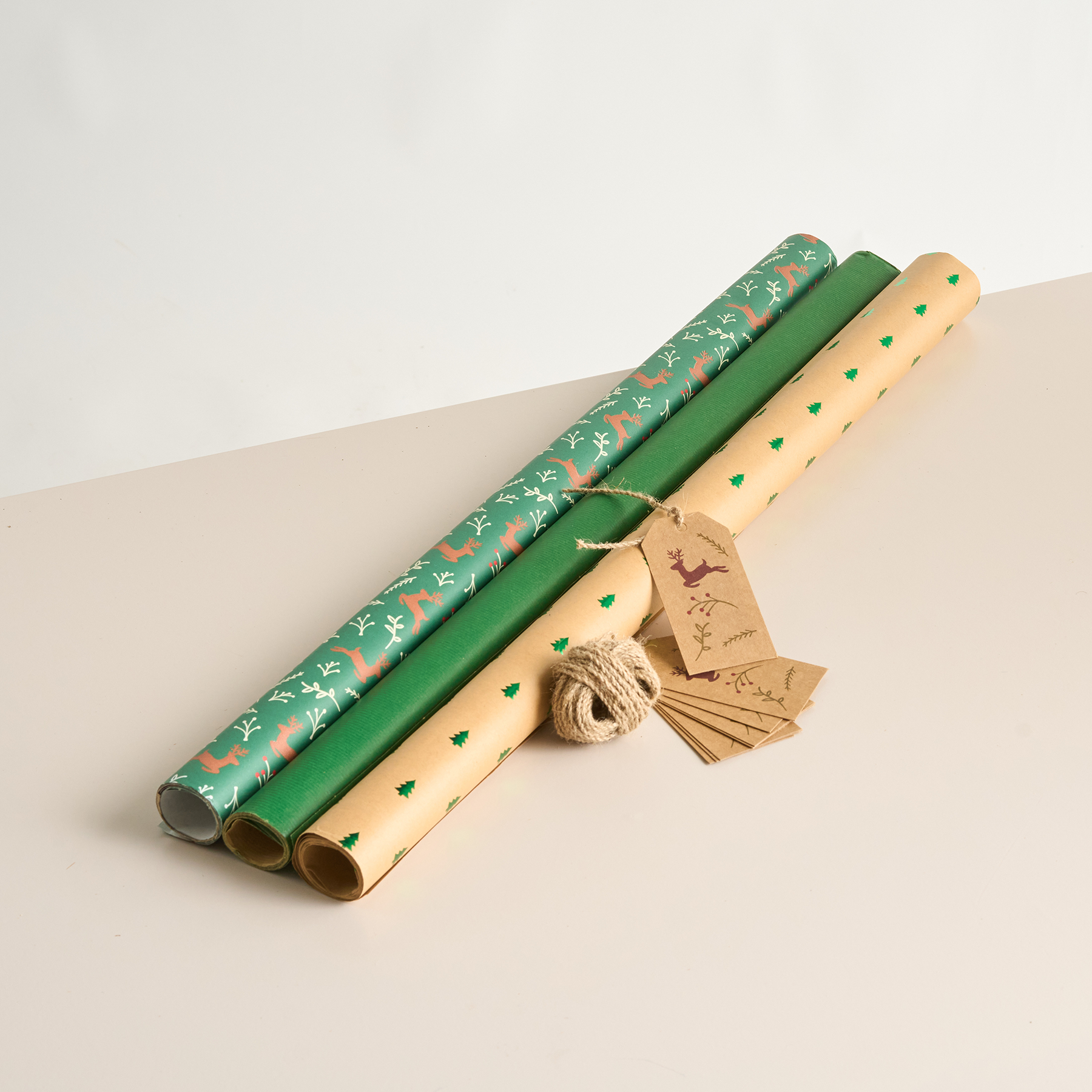 Geschenkpapier Grün 3er-Set