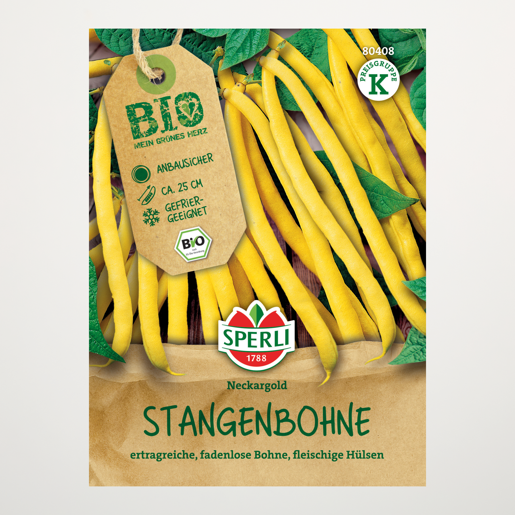 Gelbe Stangenbohne 'Neckargold' Samen BIO