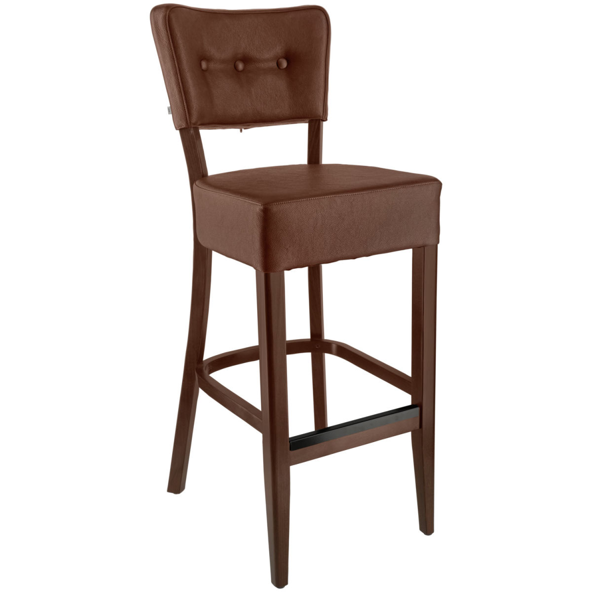 VEGA Barstuhl Winslow Kunstleder; 46x57x116 cm (BxTxH); Sitz braun, Gestell tabak gebeizt; 2 Stück / Pack