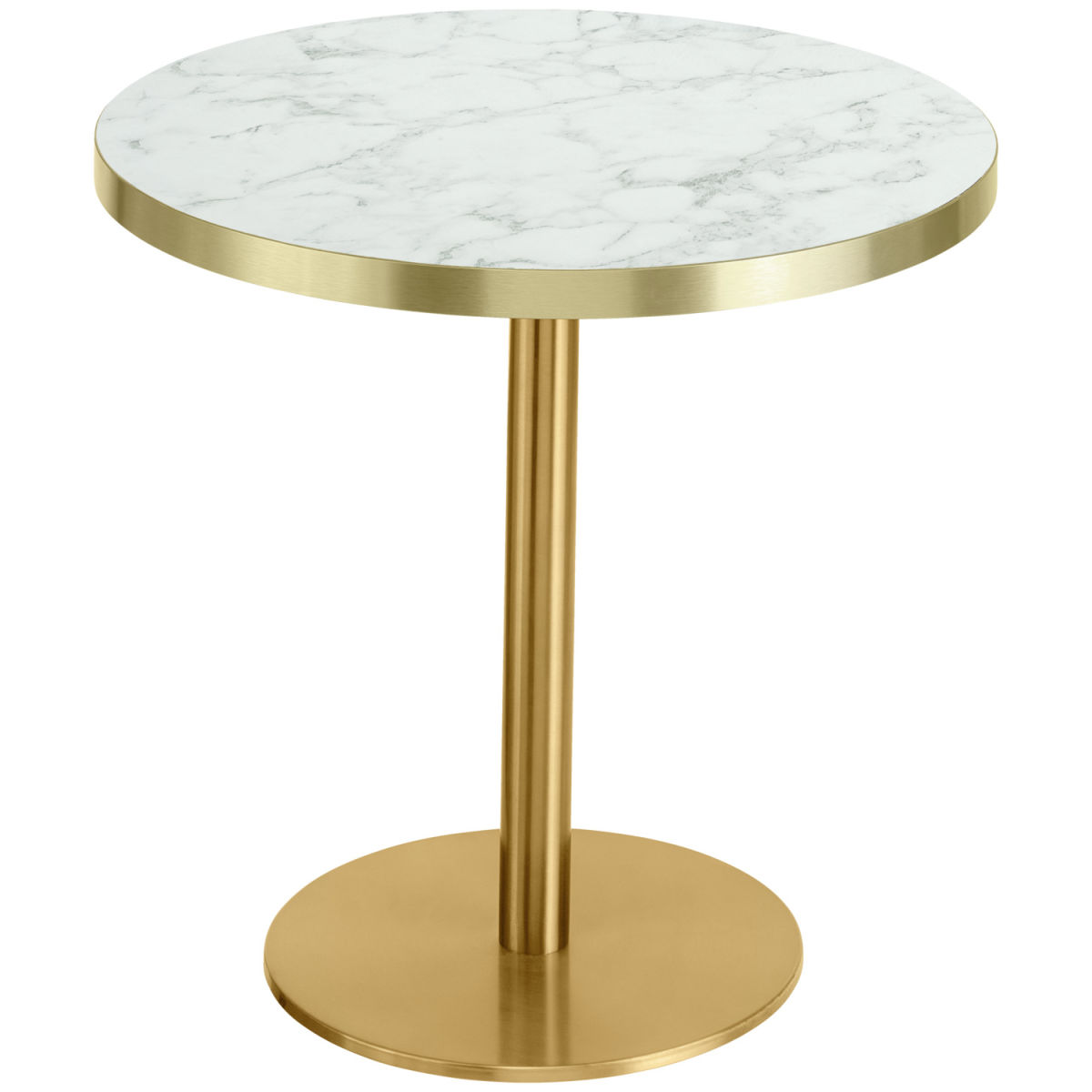 VEGA Beistelltisch Marvani Tischgestell Edelstahl gold; 46.5x50 cm (HxØ); Platte weiß, Gestell gold; rund