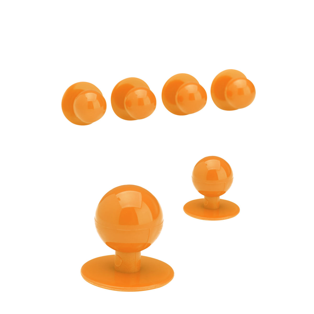 PULSIVA Kugelknöpfe Uni; mango; rund; 12 Stück / Pack