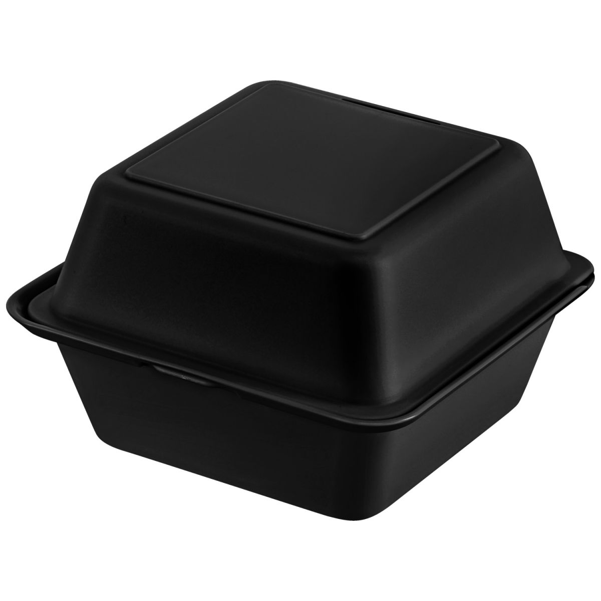 elasto REuse Mehrweg Burger-Box Yari; 700 ml, 15.7x15.7x8.4 cm (LxBxH); schwarz; quadratisch; 25 Stück / Pack