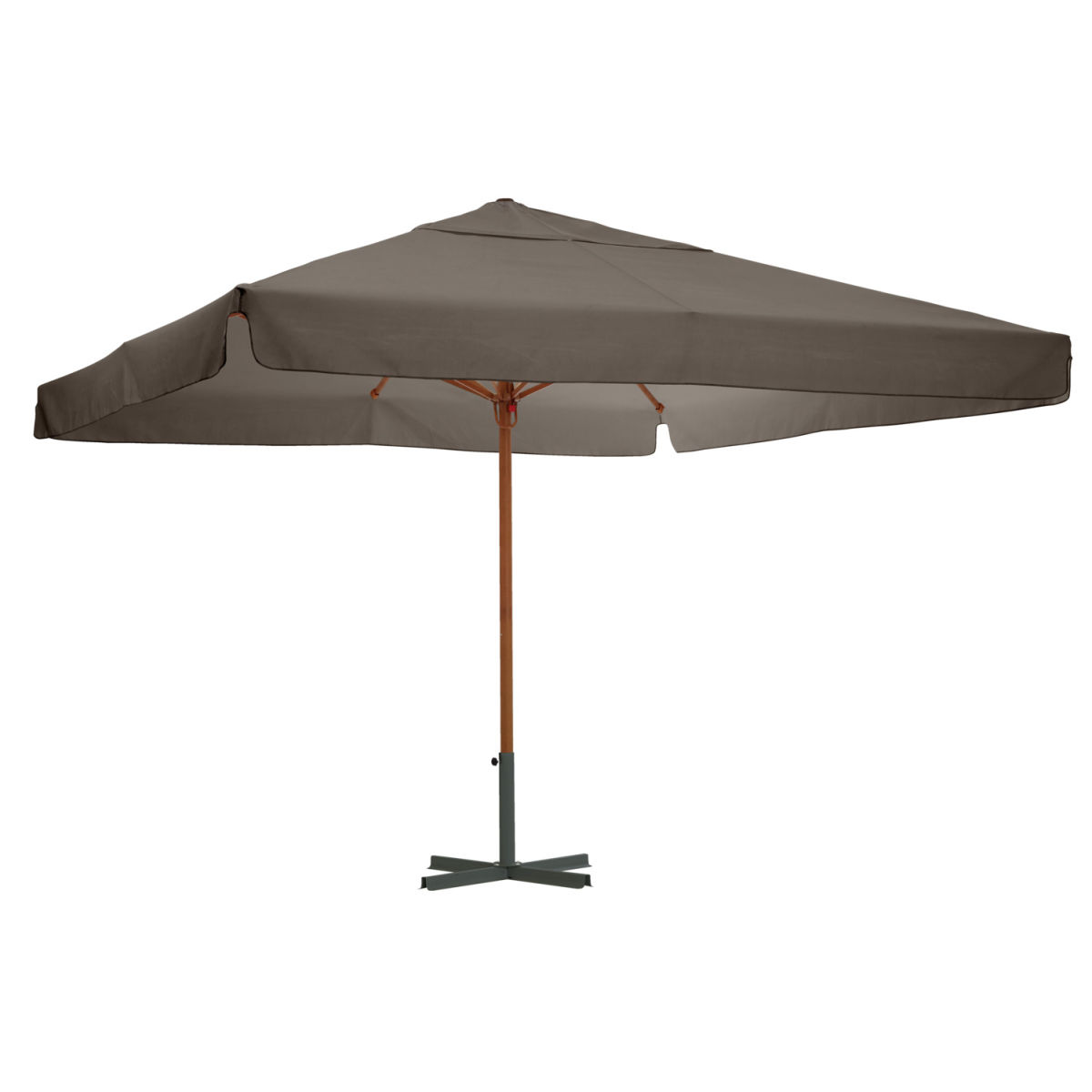 VEGA Gastro Sonnenschirm Esparto Gestell holzoptik; 350x350x370 cm (LxBxH); grau; quadratisch