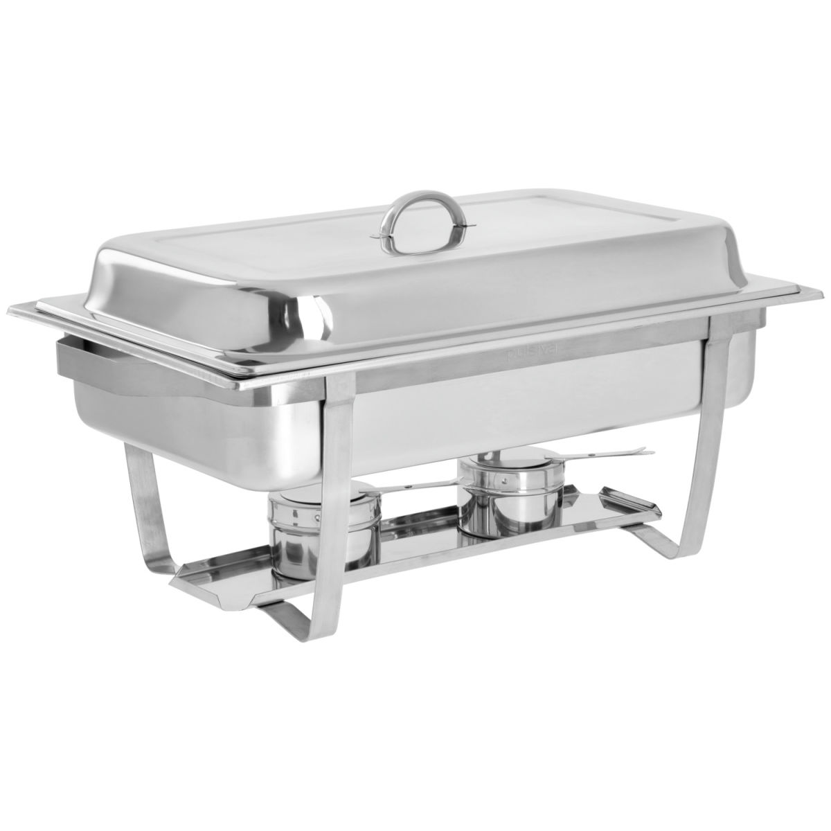 PULSIVA Chafing-Dish Basic; Größe GN 1/1, 9 l, 56x36x28 cm (BxTxH); silber; rechteckig