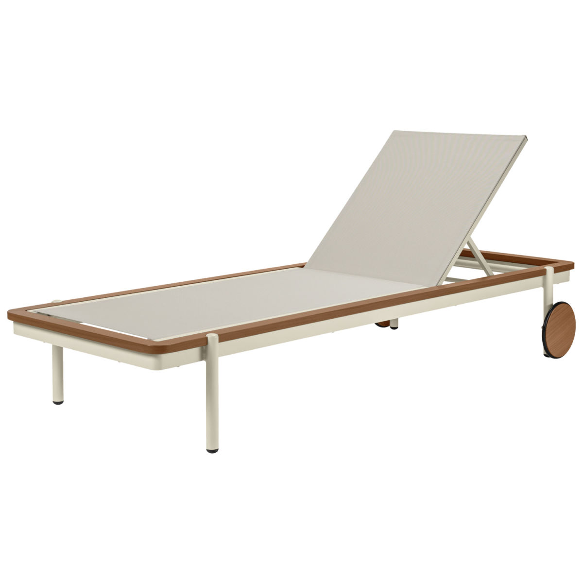 VEGA Sonnenliege Rivan; 202x72x33 cm (LxBxH); Sitz beige, Gestell teak