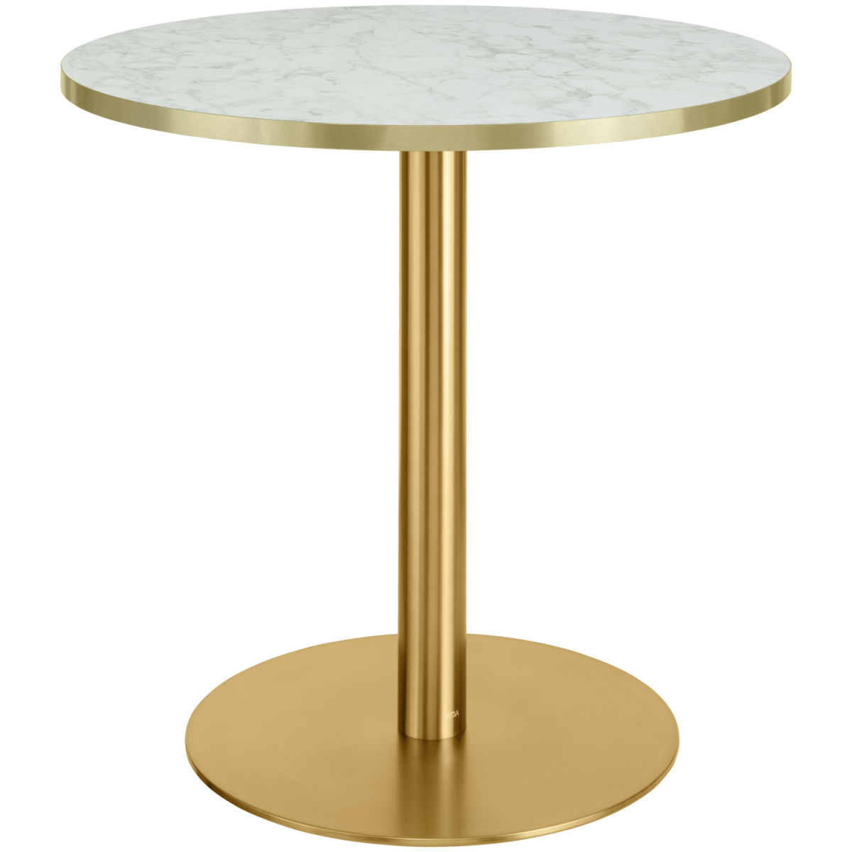 VEGA Esstisch Marvani Tischgestell Edelstahl gold; 75x80 cm (HxØ); Platte gold/weiß/marmoriert, Gestell gold; rund