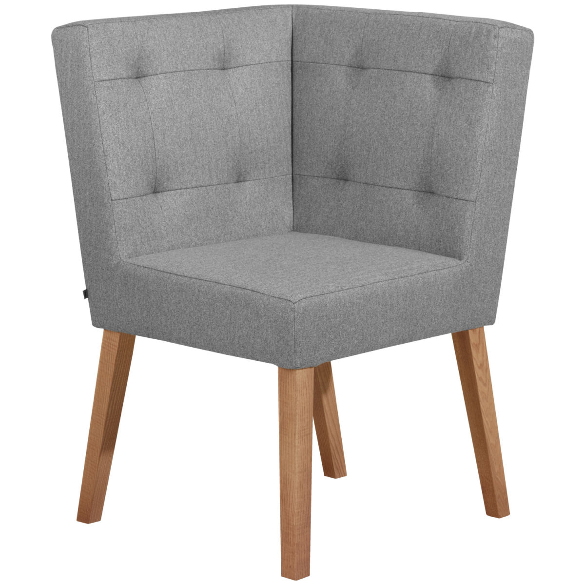 VEGA Eckbank Tolga; 55x55x90 cm (BxTxH); Sitz hellgrau, Gestell braun