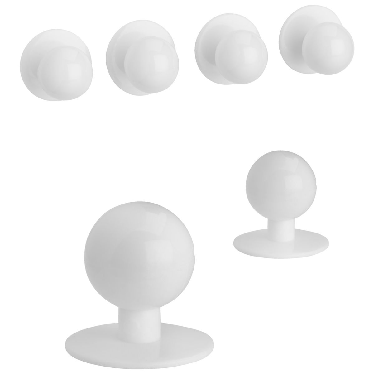 PULSIVA Kugelknöpfe Uni; weiß; rund; 12 Stück / Pack