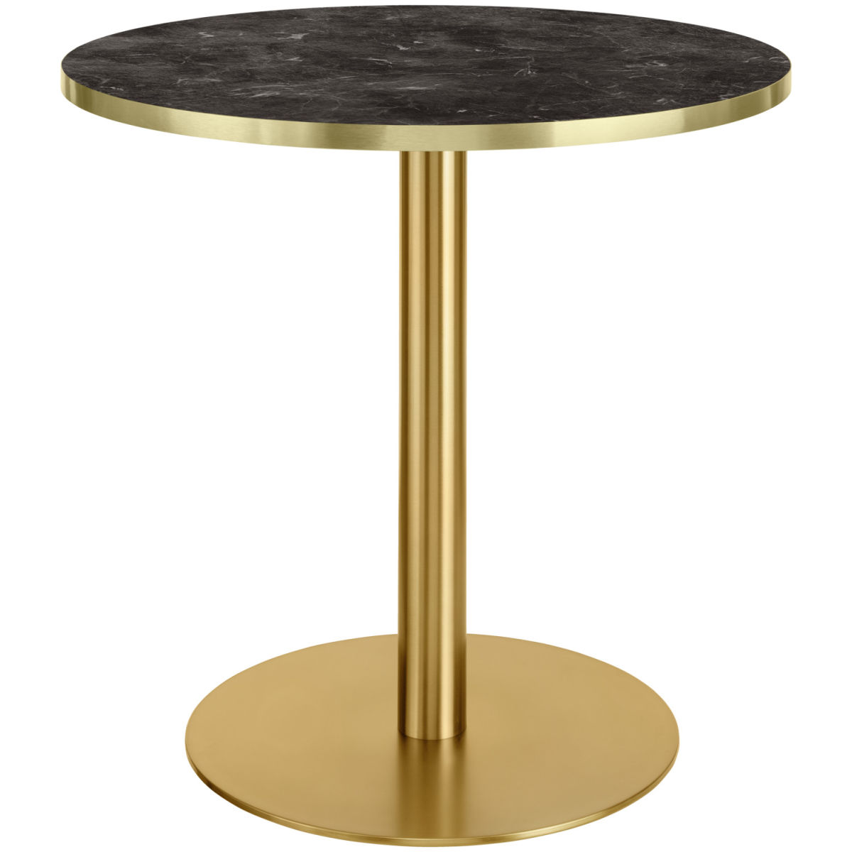 VEGA Esstisch Marvani Tischgestell Edelstahl gold; 75x80 cm (HxØ); Platte gold/schwarz/marmoriert, Gestell gold; rund