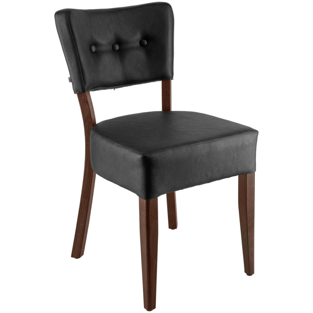 VEGA Stuhl Winslow Kunstleder; 45x53x83 cm (BxTxH); Sitz anthrazit, Gestell tabak gebeizt; 2 Stück / Pack