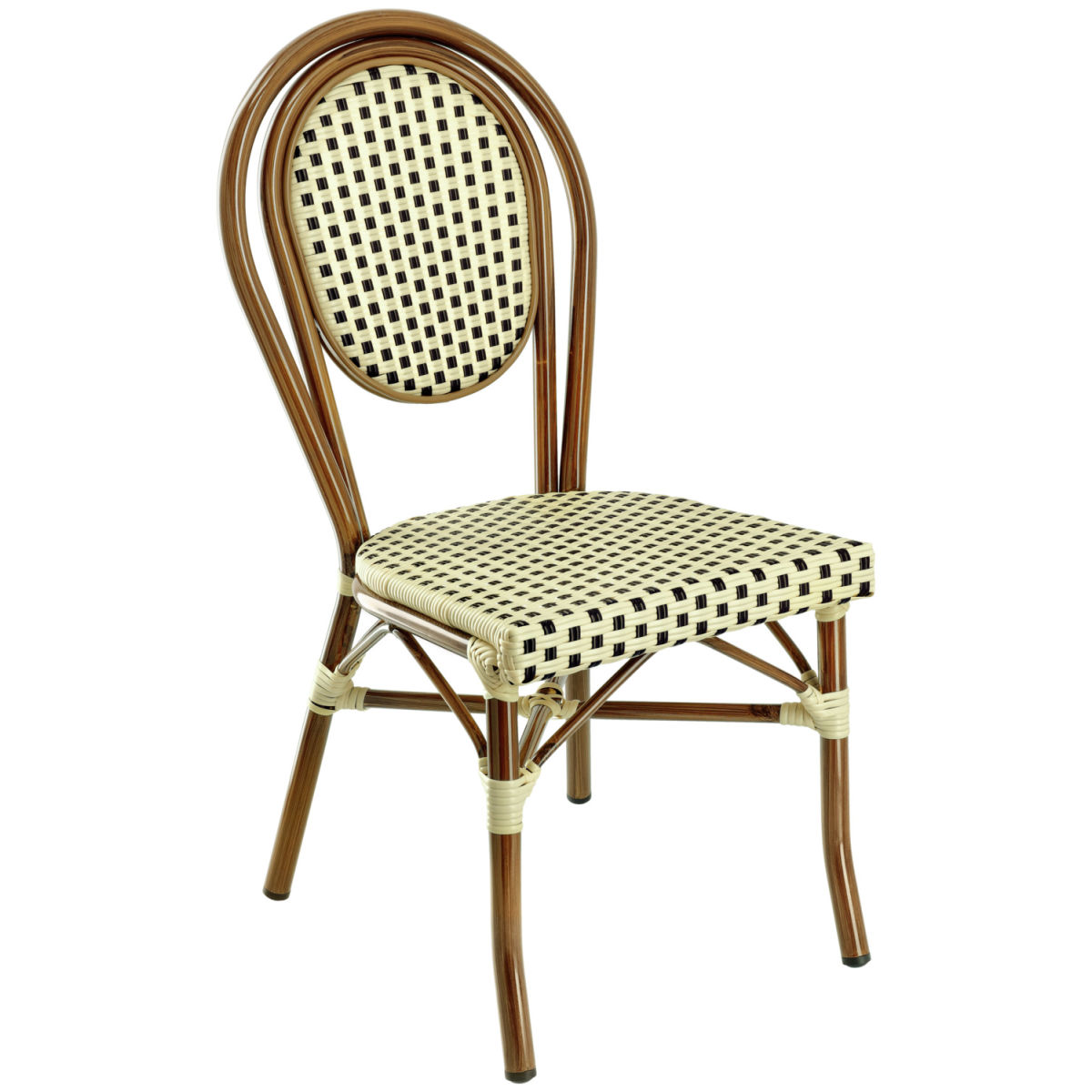 PULSIVA Outdoor Bistrostuhl Glory; 60x43x89 cm (BxTxH); Sitz braun, Gestell braun; 2 Stück / Pack