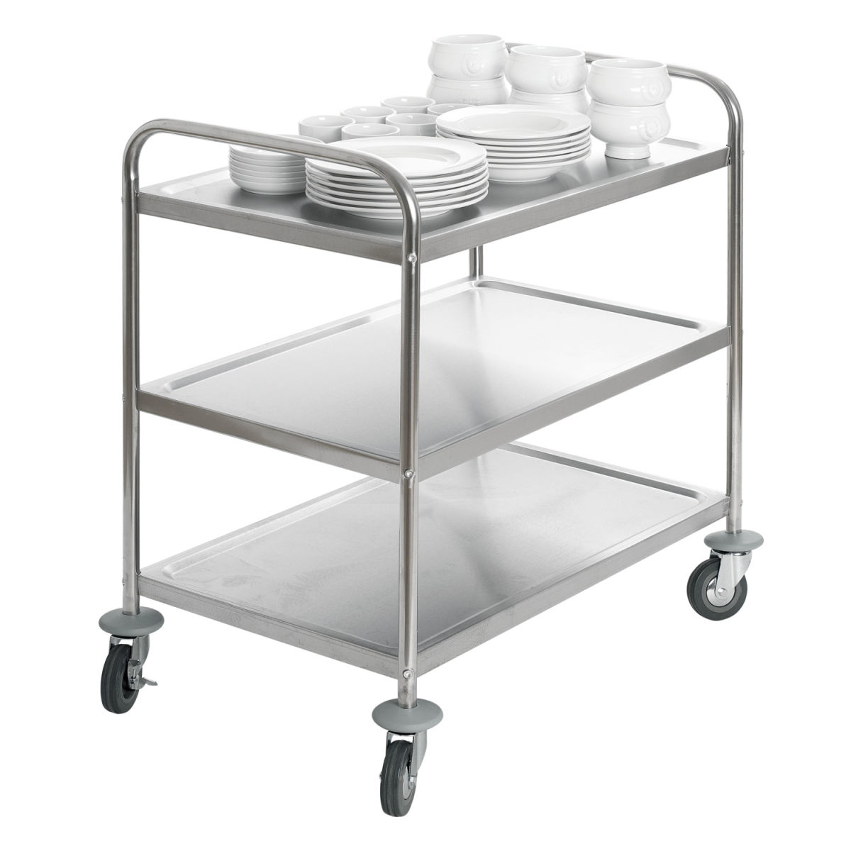 PULSIVA Servierwagen Standard 3B; 85x54x93 cm (BxTxH); silber