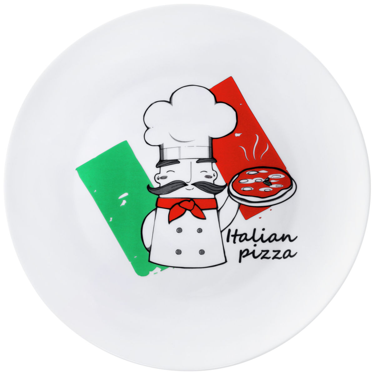 Bormioli Rocco Pizzateller Pizza Chef; 33 cm (Ø); rot/grün/weiß; rund; 6 Stück / Pack