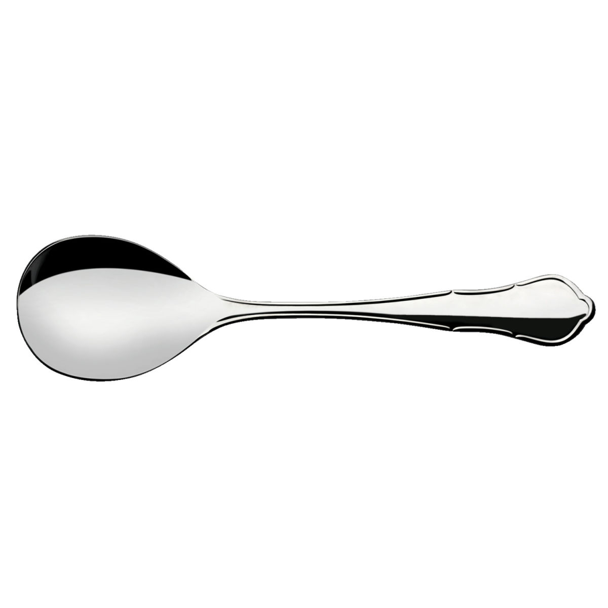 VEGA Servierlöffel Chippendale; 22.4 cm (L); silber, Griff silber