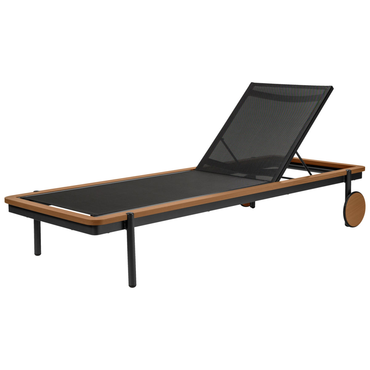 VEGA Sonnenliege Rivan; 202x72x33 cm (LxBxH); Sitz anthrazit, Gestell teak