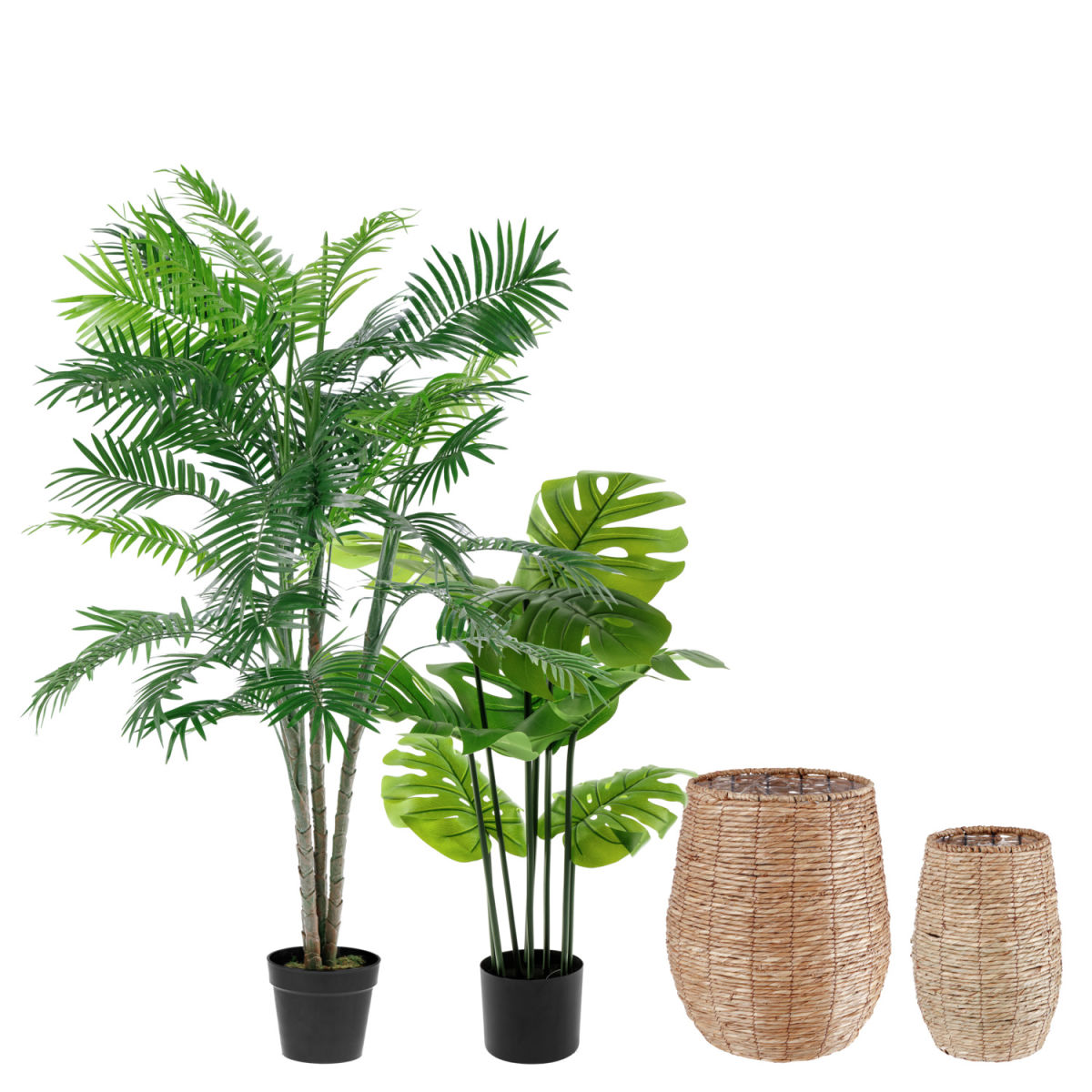 Kunstpflanzen-Set 4-teilig; mehrfarbig