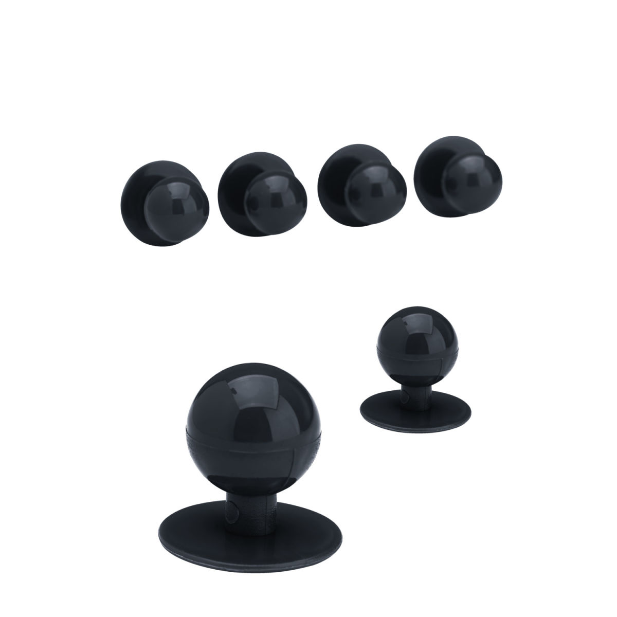 PULSIVA Kugelknöpfe Uni; schwarz; rund; 12 Stück / Pack