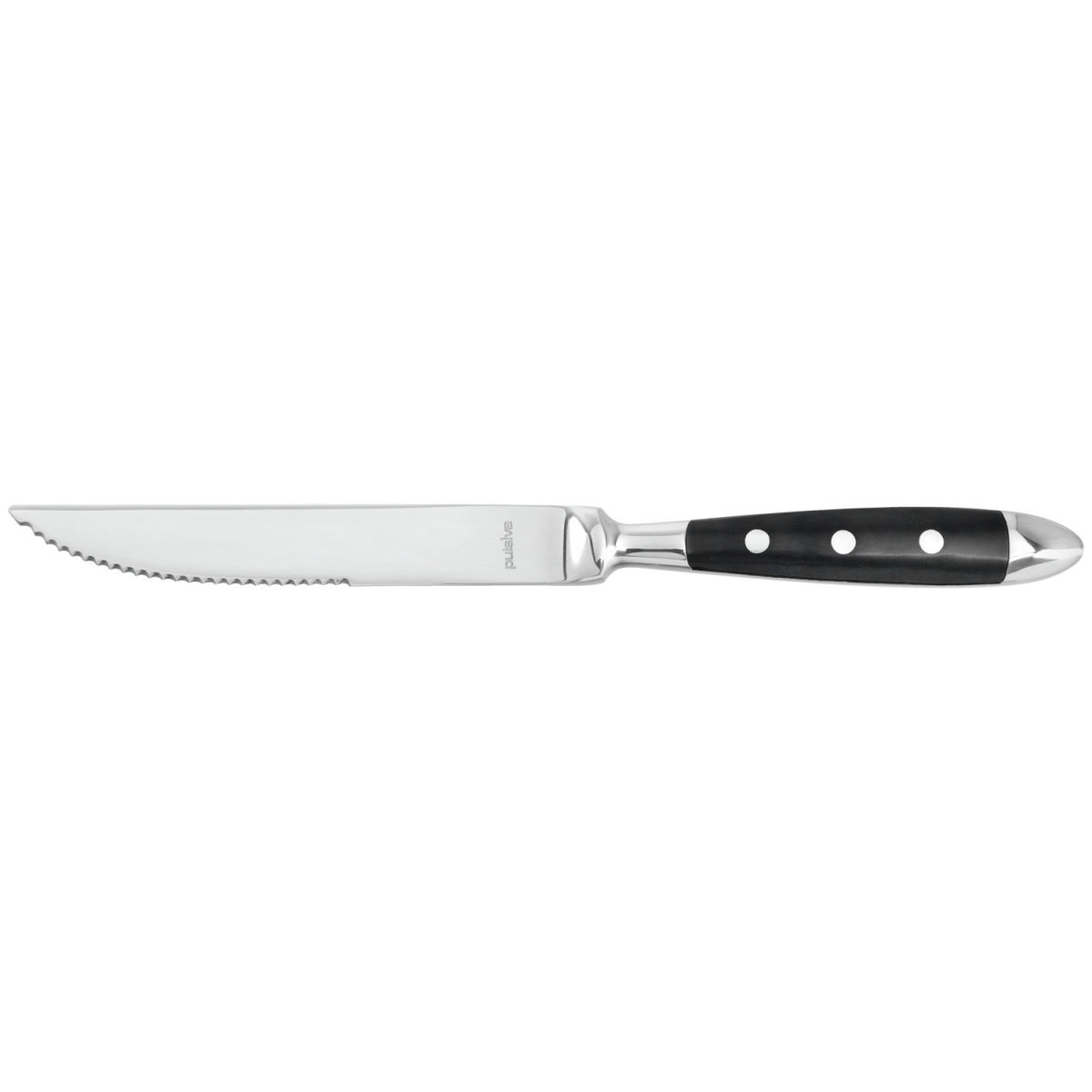 PULSIVA Steak-/Pizzamesser Gutshof; 21.4 cm (L); silber, Griff schwarz; 12 Stück / Pack