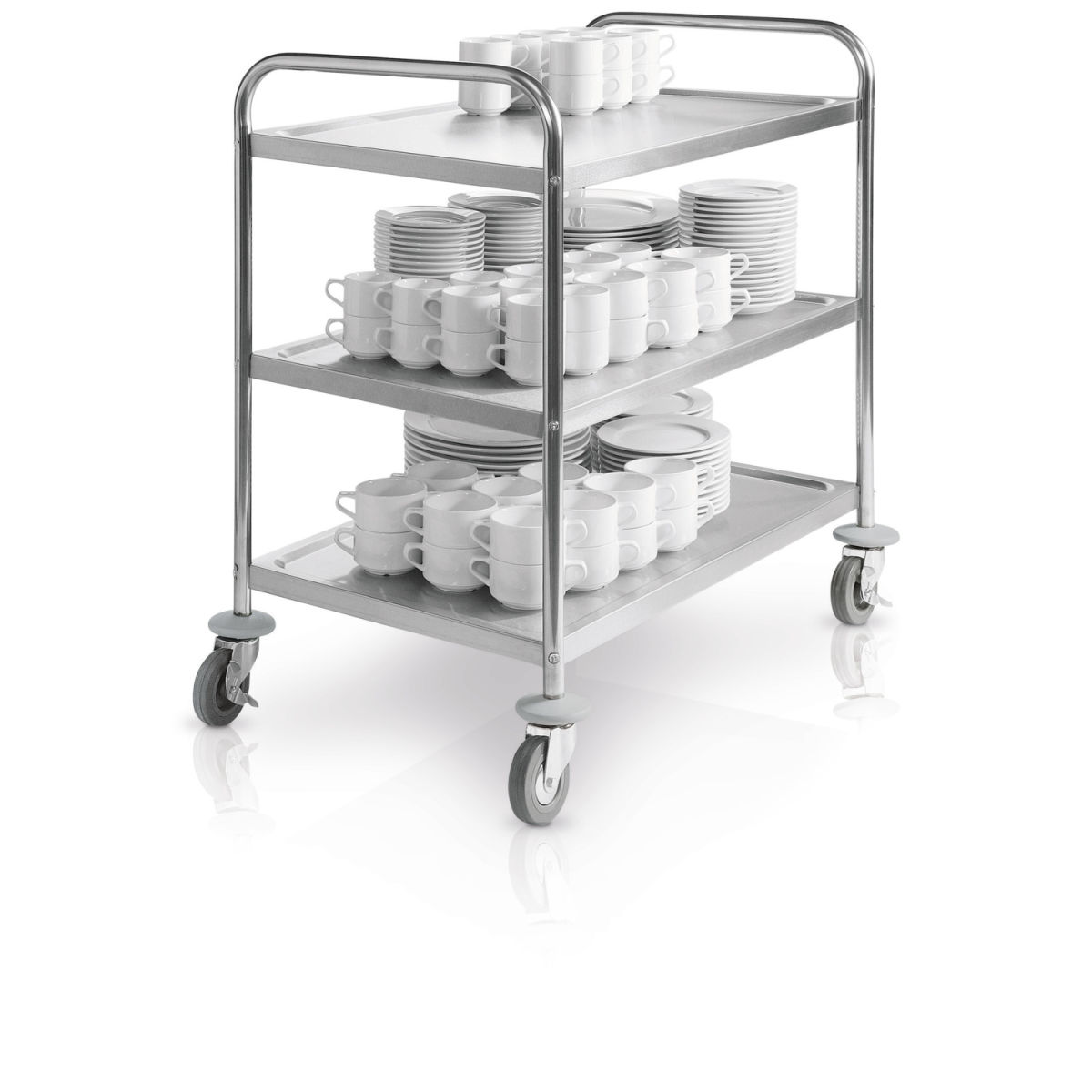 PULSIVA Servierwagen Elementary 3BM Edelstahl; 89x54x93 cm (BxTxH); silber