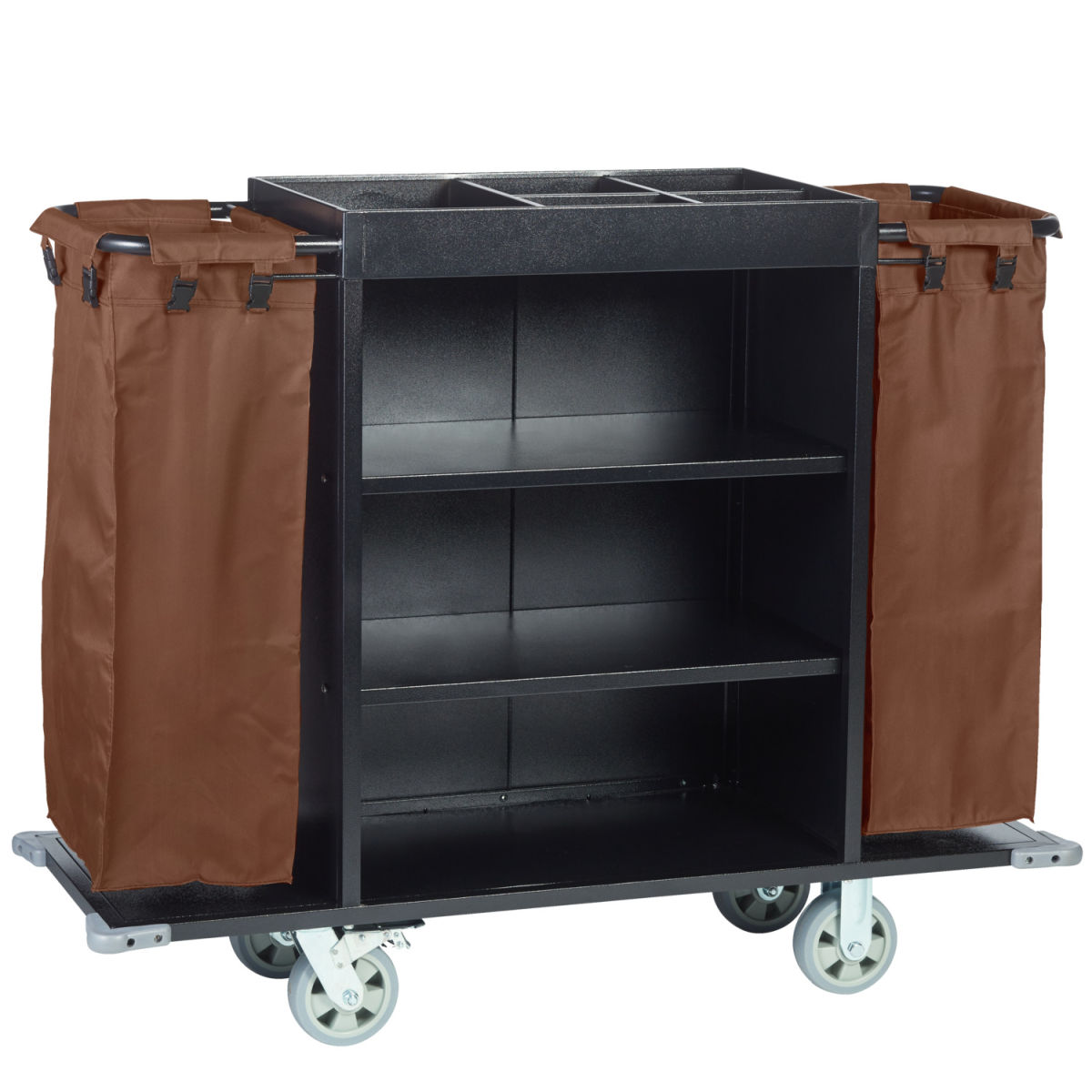 PULSIVA Housekeeping Wagen Service; 142x46x112 cm (LxBxH); schwarz/braun