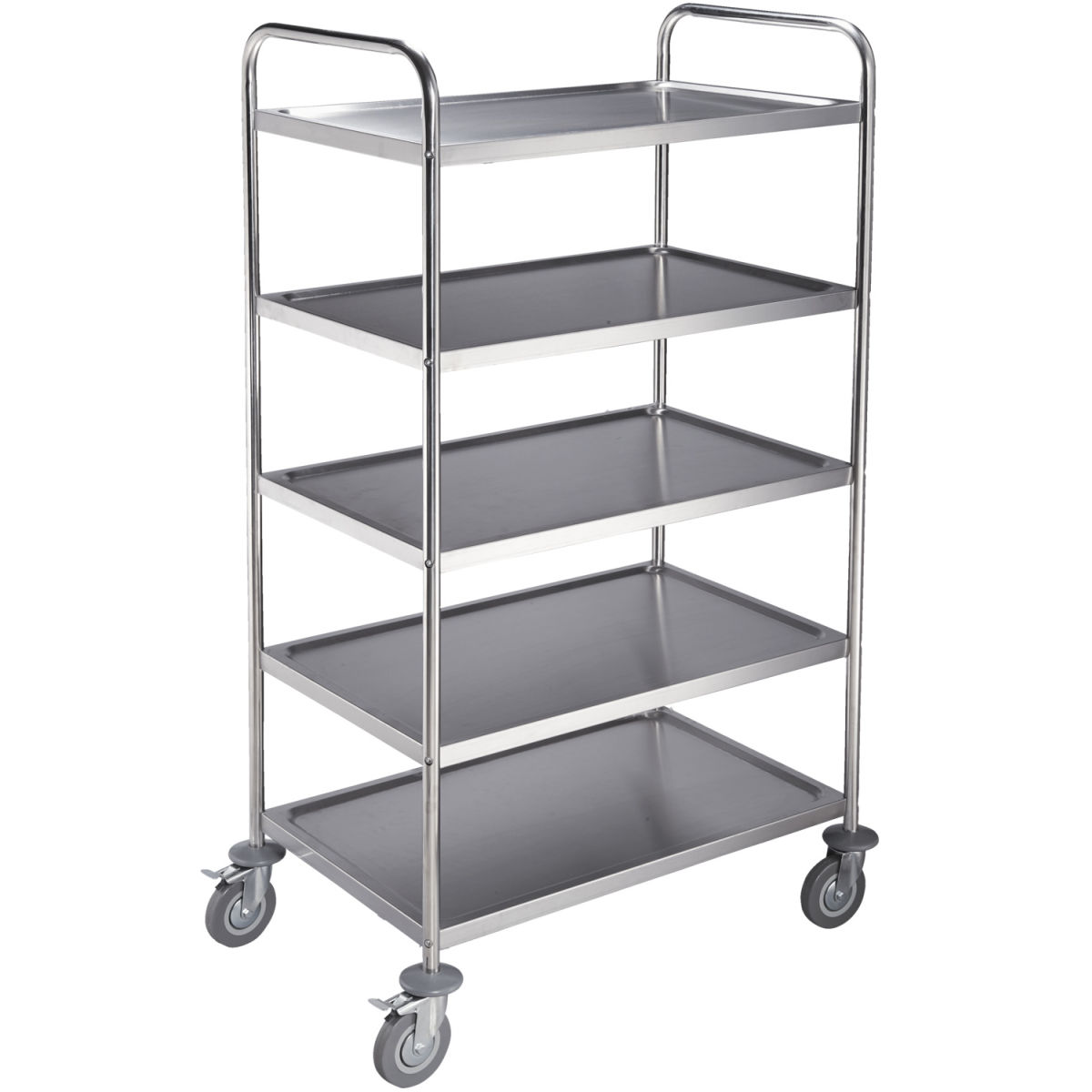 PULSIVA Servierwagen Basic 5B Edelstahl; 85x53x156 cm (BxTxH); silber