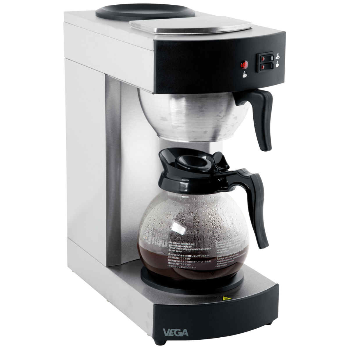 VEGA Kaffeemaschine; 1.8 l, 19.5x43.2x36.5 cm (BxHxT); schwarz/silber