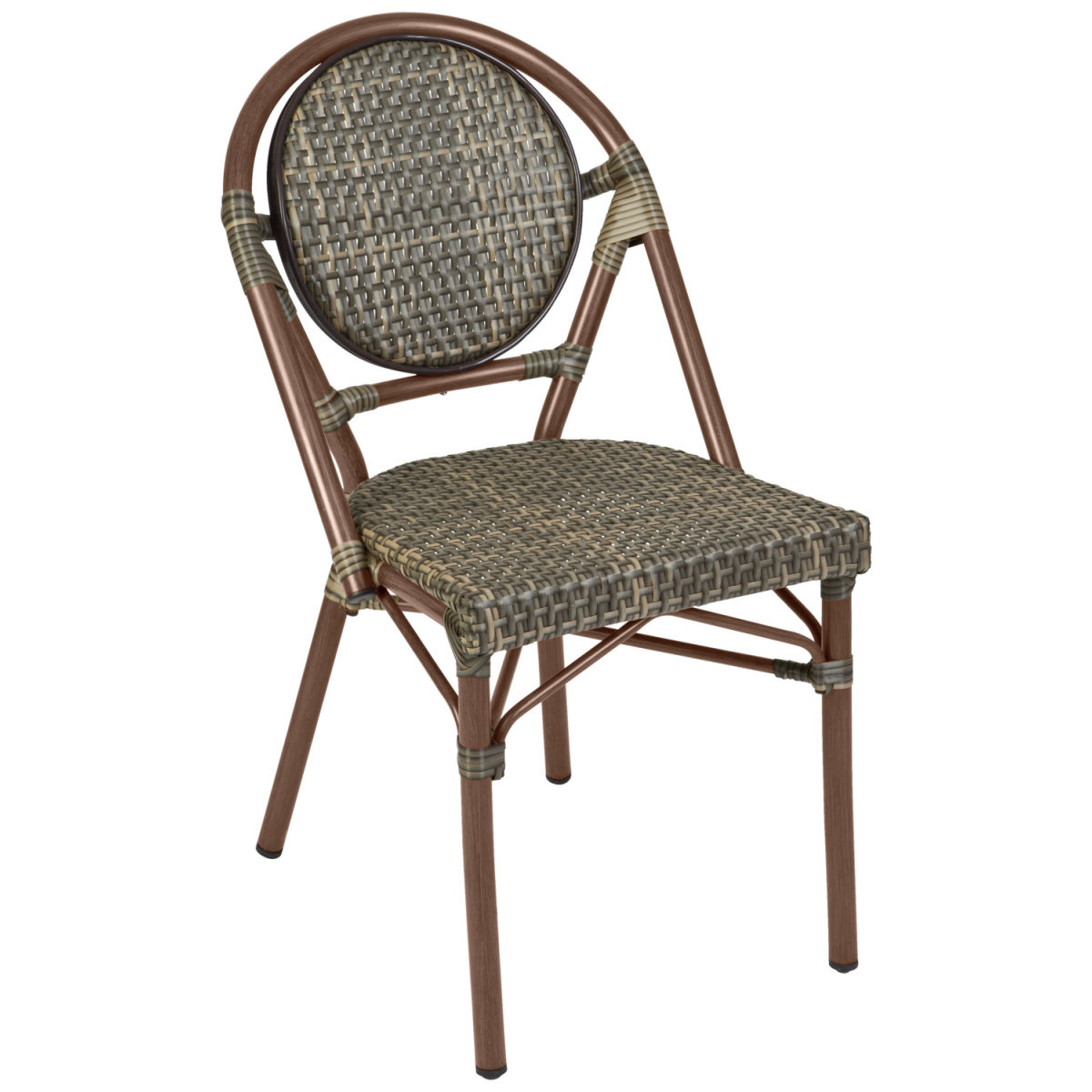 VEGA Outdoor Stapelstuhl Tolia ohne Armlehnen; 46x55x87.5 cm (BxTxH); Sitz tabak, Gestell dunkelbraun; 2 Stück / Pack