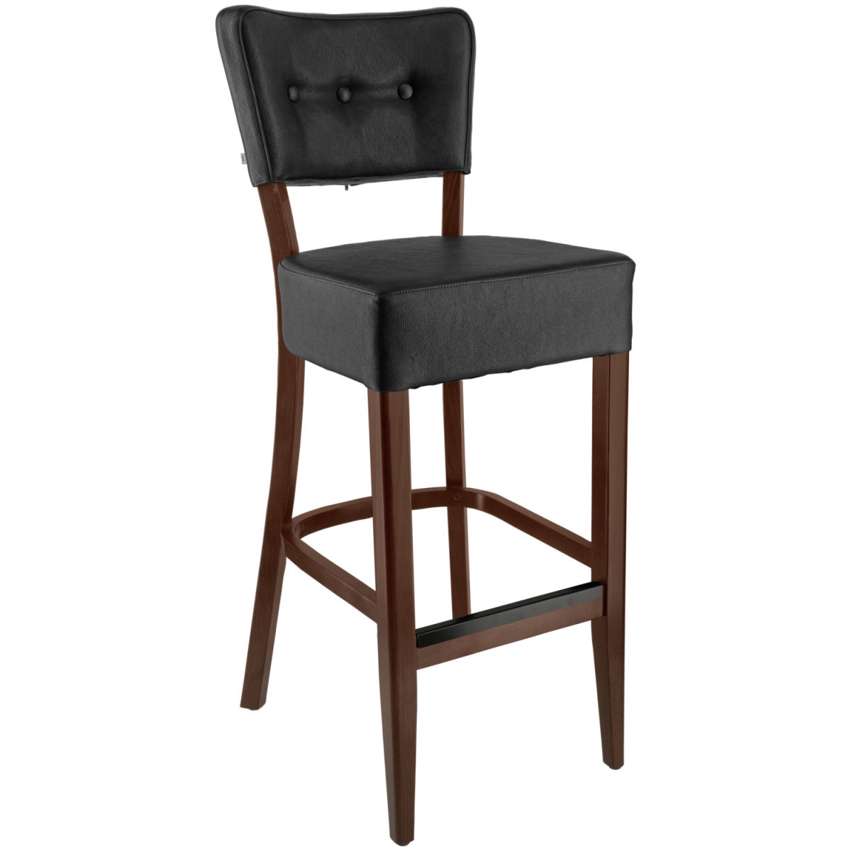 VEGA Barstuhl Winslow Kunstleder; 46x57x116 cm (BxTxH); Sitz anthrazit, Gestell tabak gebeizt; 2 Stück / Pack