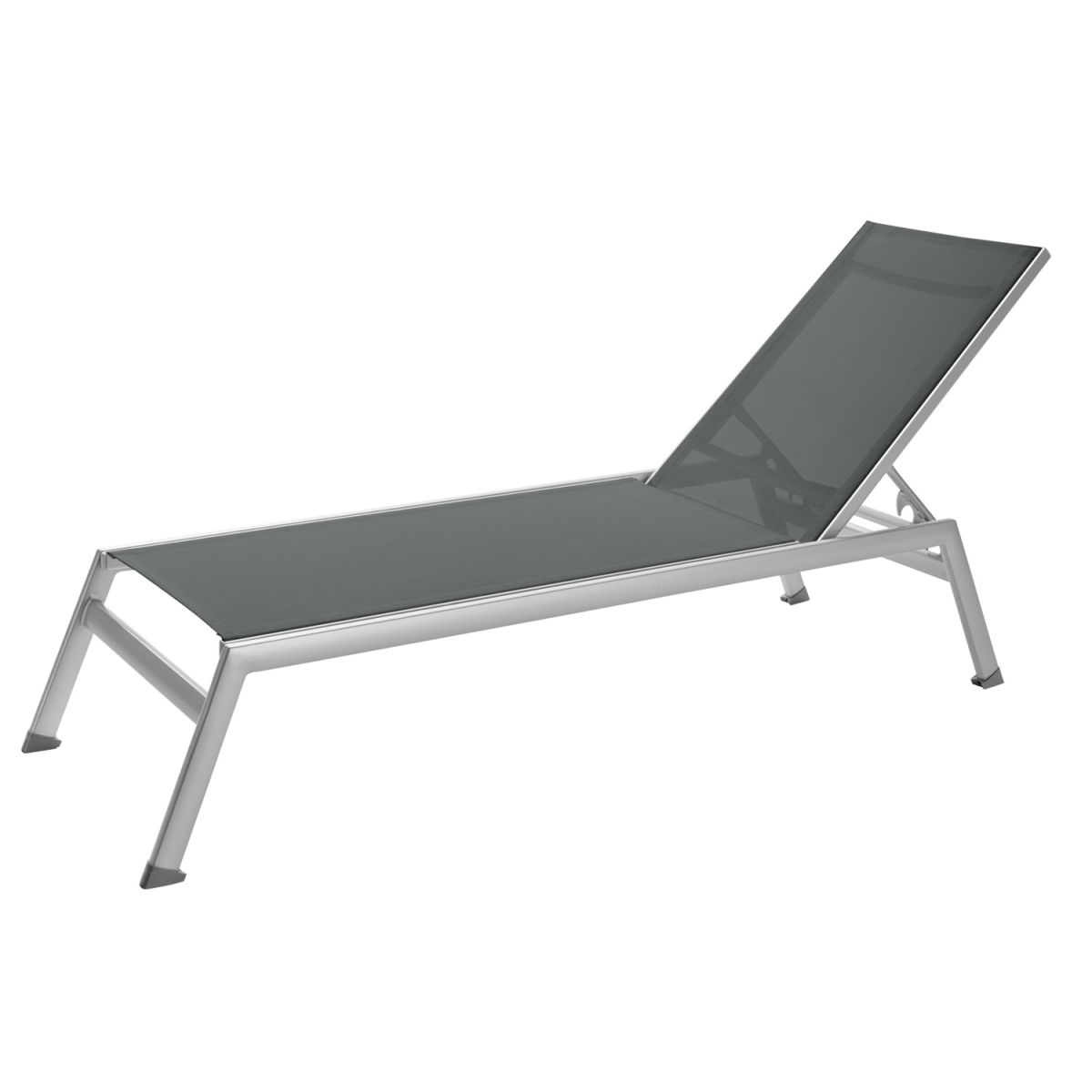VEGA Sonnenliege Tailor; 208x59x34 cm (LxBxH); Sitz anthrazit, Gestell silber