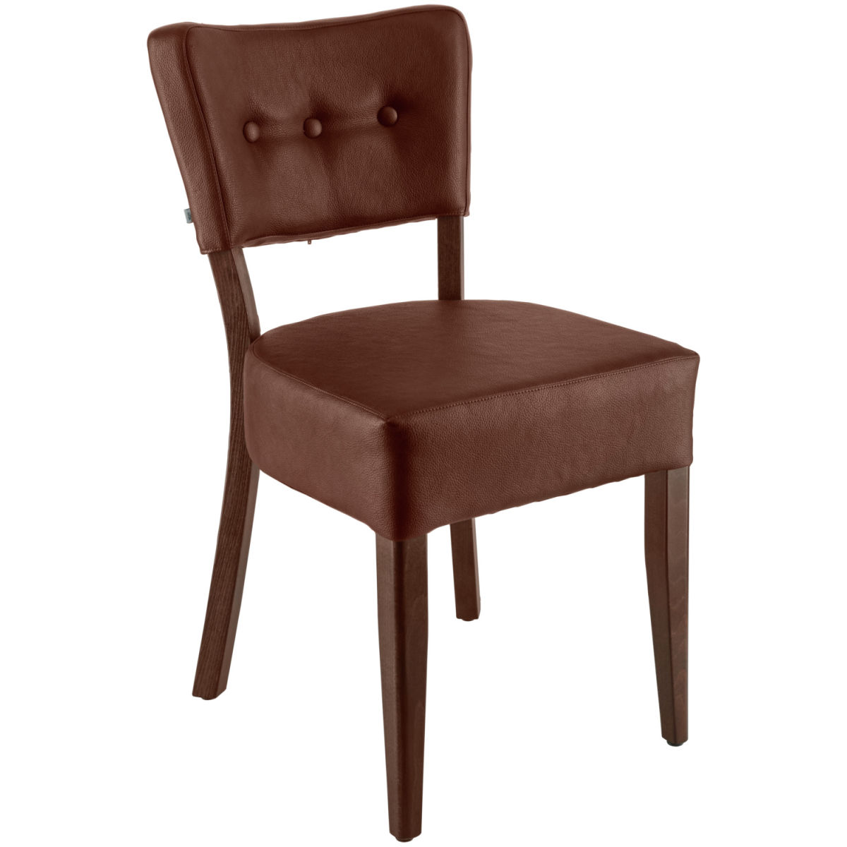 VEGA Stuhl Winslow Kunstleder; 45x53x83 cm (BxTxH); Sitz braun, Gestell tabak gebeizt; 2 Stück / Pack