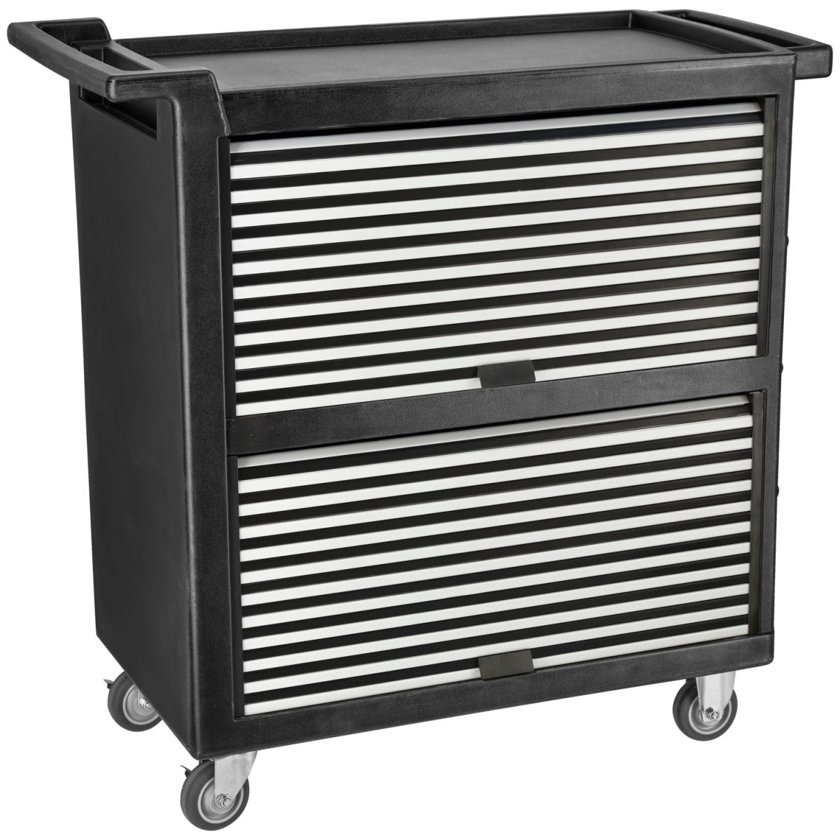 VEGA Servierwagen Tjugo; 105.5x50.5x103.5 cm (BxTxH); silber/schwarz