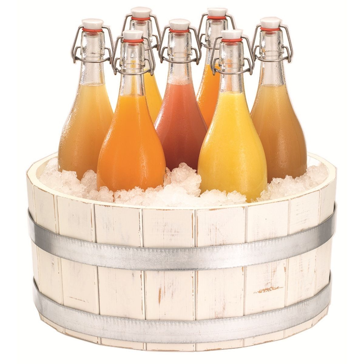 Frilich Getränke-Set 'Septet Timber', 8-teilig; 7 l, 40x18 cm (ØxH); vintage weiß