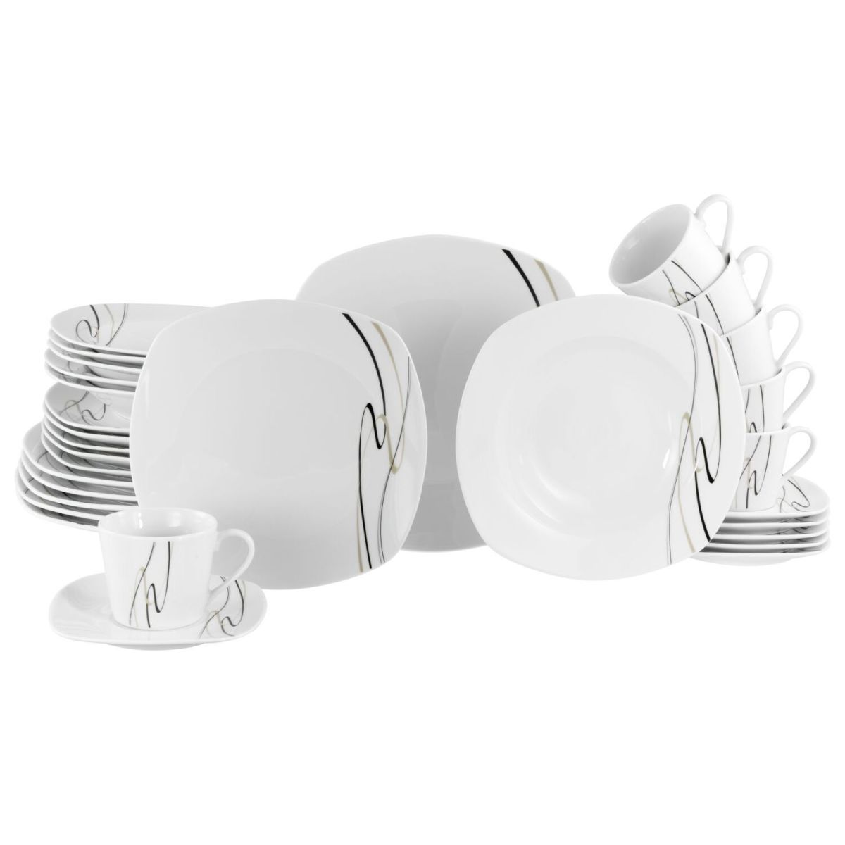 CreaTable Amelie Piazza - Kombiservice 30-tlg; weiß