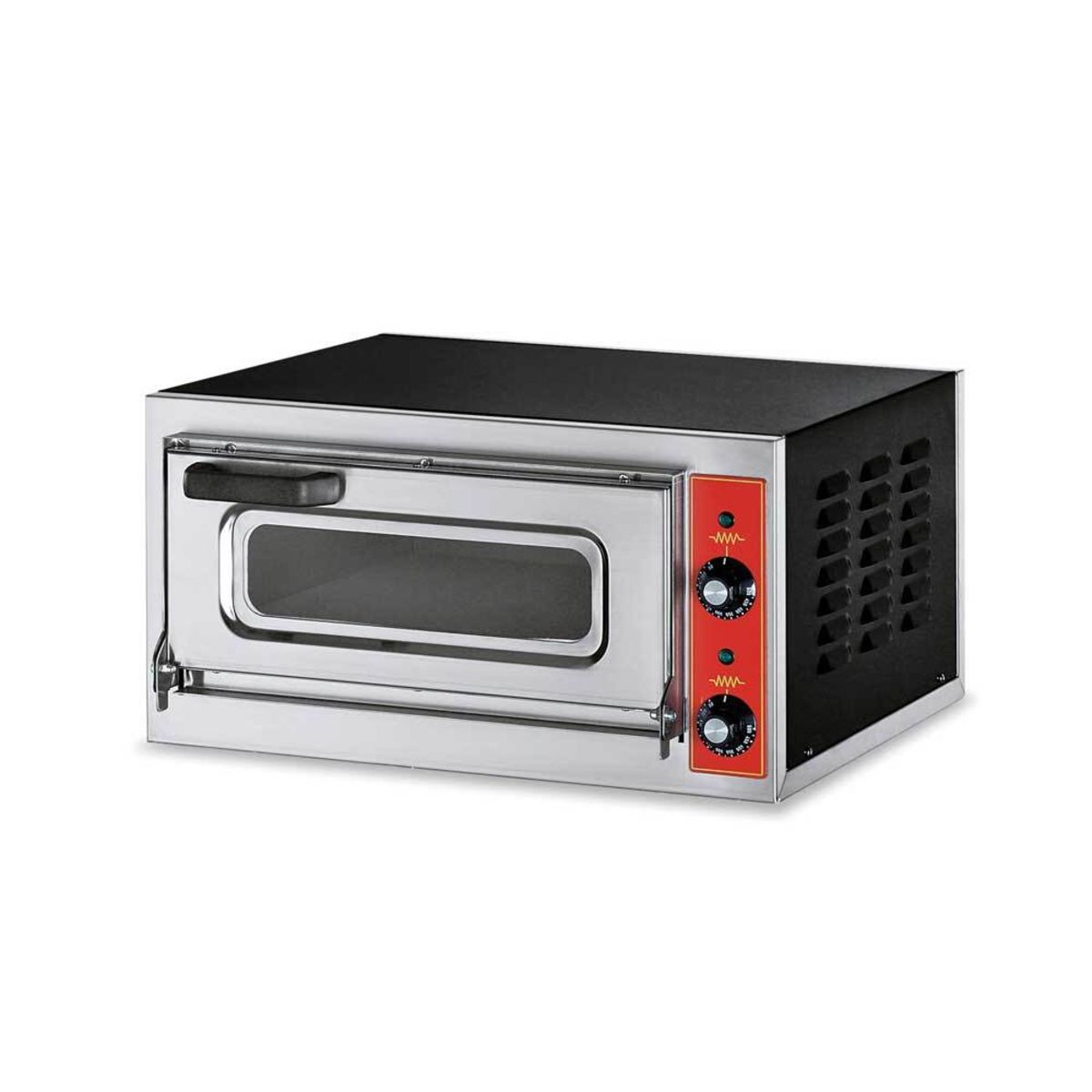 GGF Pizzaofen mit einer Kammer für Pizzen bis zu Ø 400 mm; 55.5x46x29 cm (BxTxH); silber/schwarz