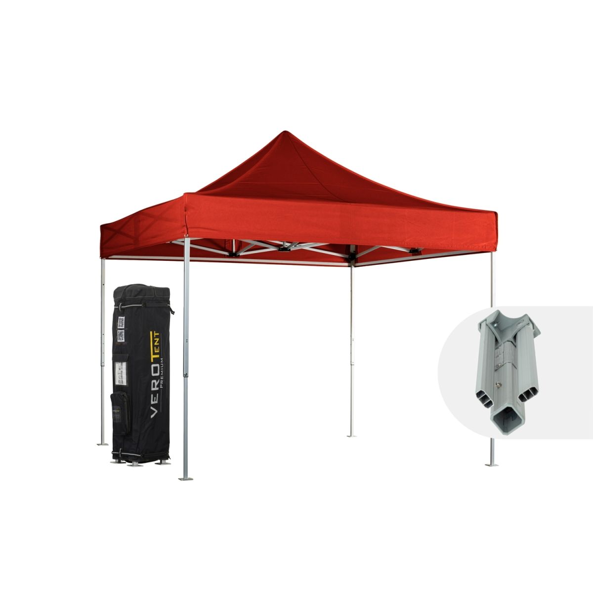 VeroTENT VeroTENT Faltpavillon 3x3m Classic mit Dach ; 300x300x330 cm (LxBxH); rot