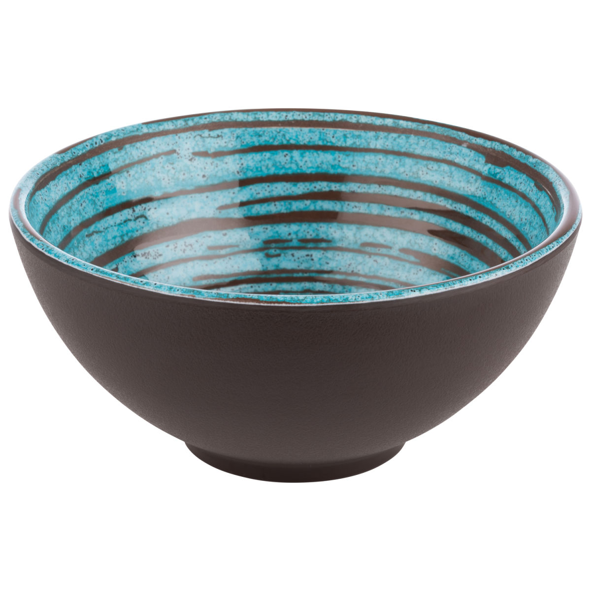 APS Schale -CANCUN- Melamin innen: Dekor, türkis / braun außen: braun; 500 ml, 15x15x7 cm (LxBxH); türkis/braun
