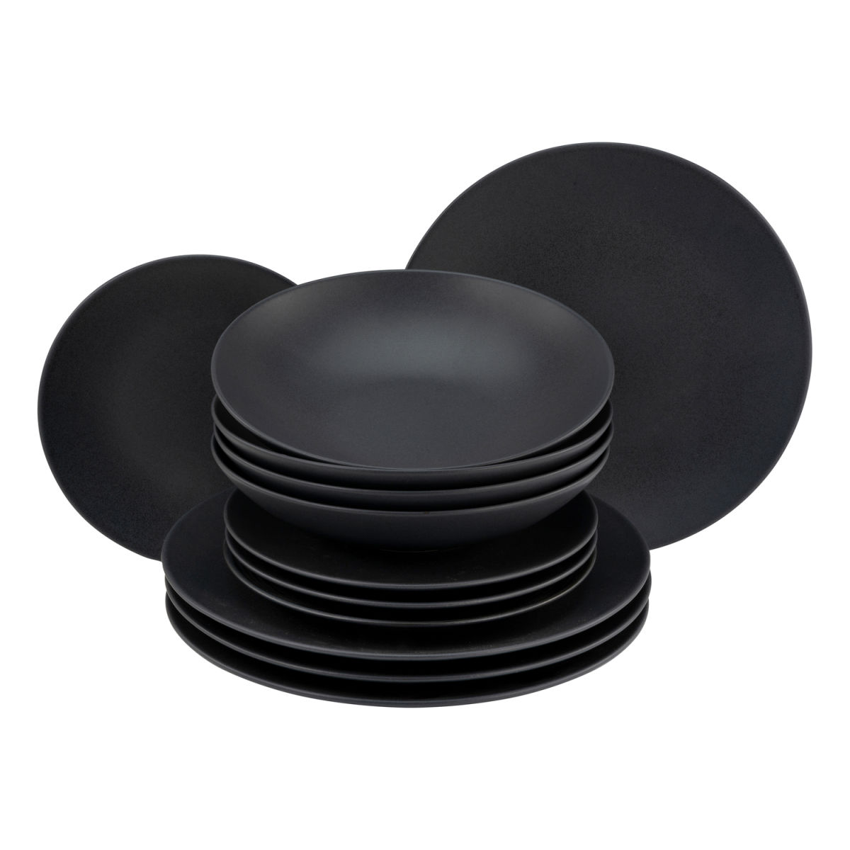 CreaTable Soft Touch - Tafelservice 12-tlg; schwarz
