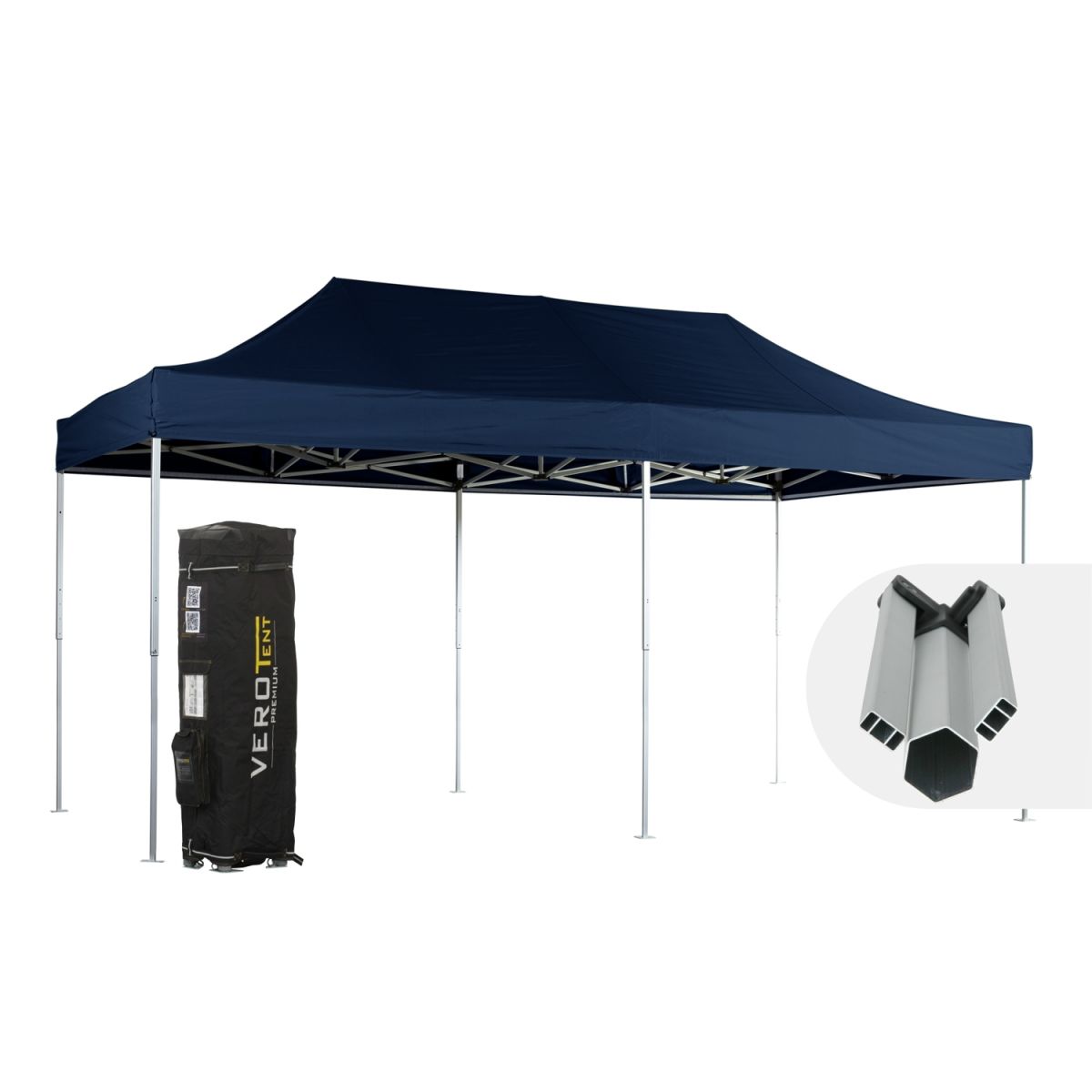VeroTENT VeroTENT Faltpavillon 3x6m Starter mit Dach ; 300x600x330 cm (LxBxH); navy