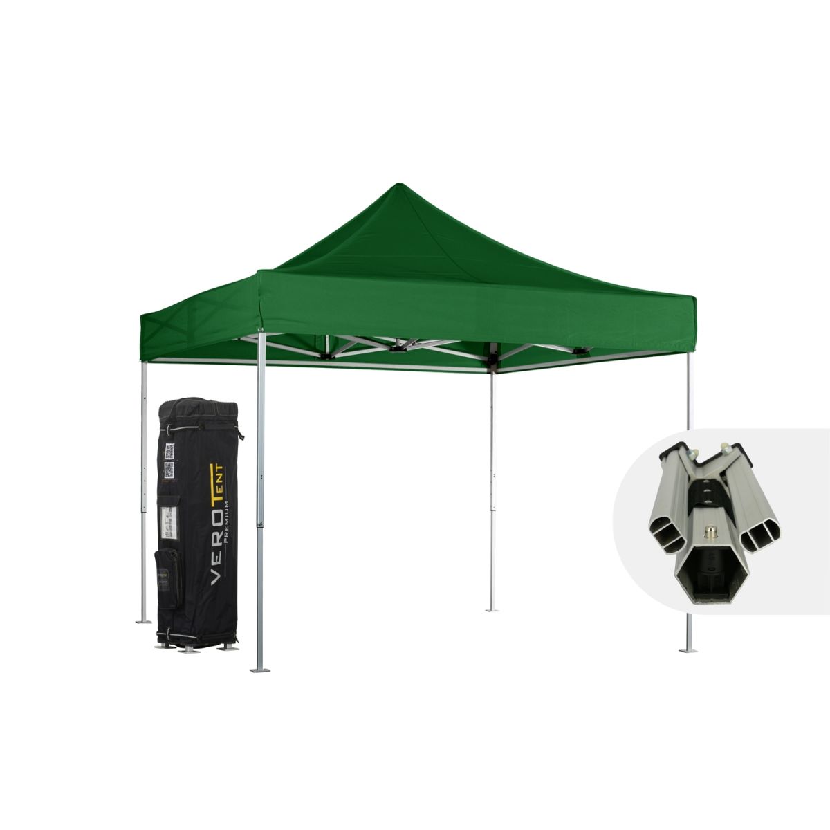 VeroTENT VeroTENT Faltpavillon 3x3m Luxea mit Dach ; 300x300x330 cm (LxBxH); grün