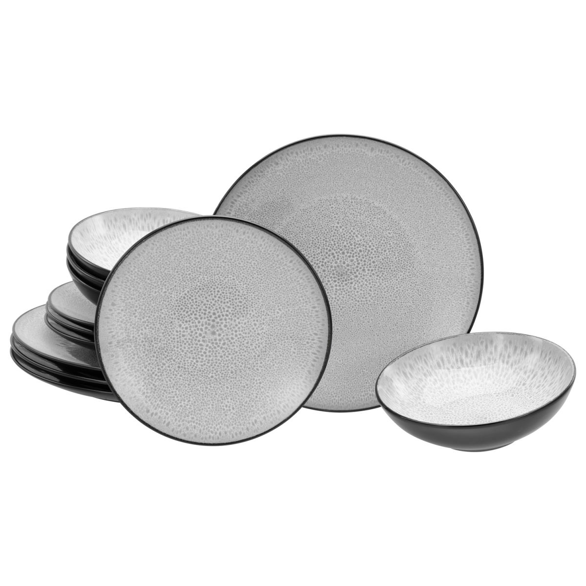 CreaTable Malmö Frost - Tellerset 12-tlg; grau