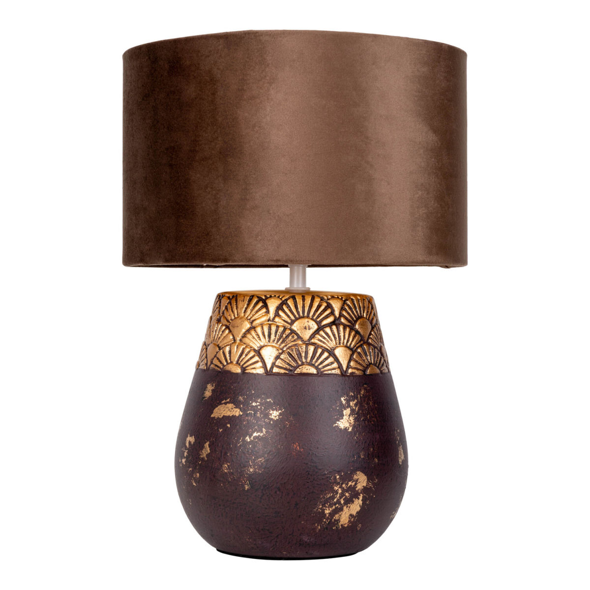 NÄVE Leuchten Tischleuchte tabak BRONCO; 26x26x26x39 cm (LxBxØxH); Gestell braun