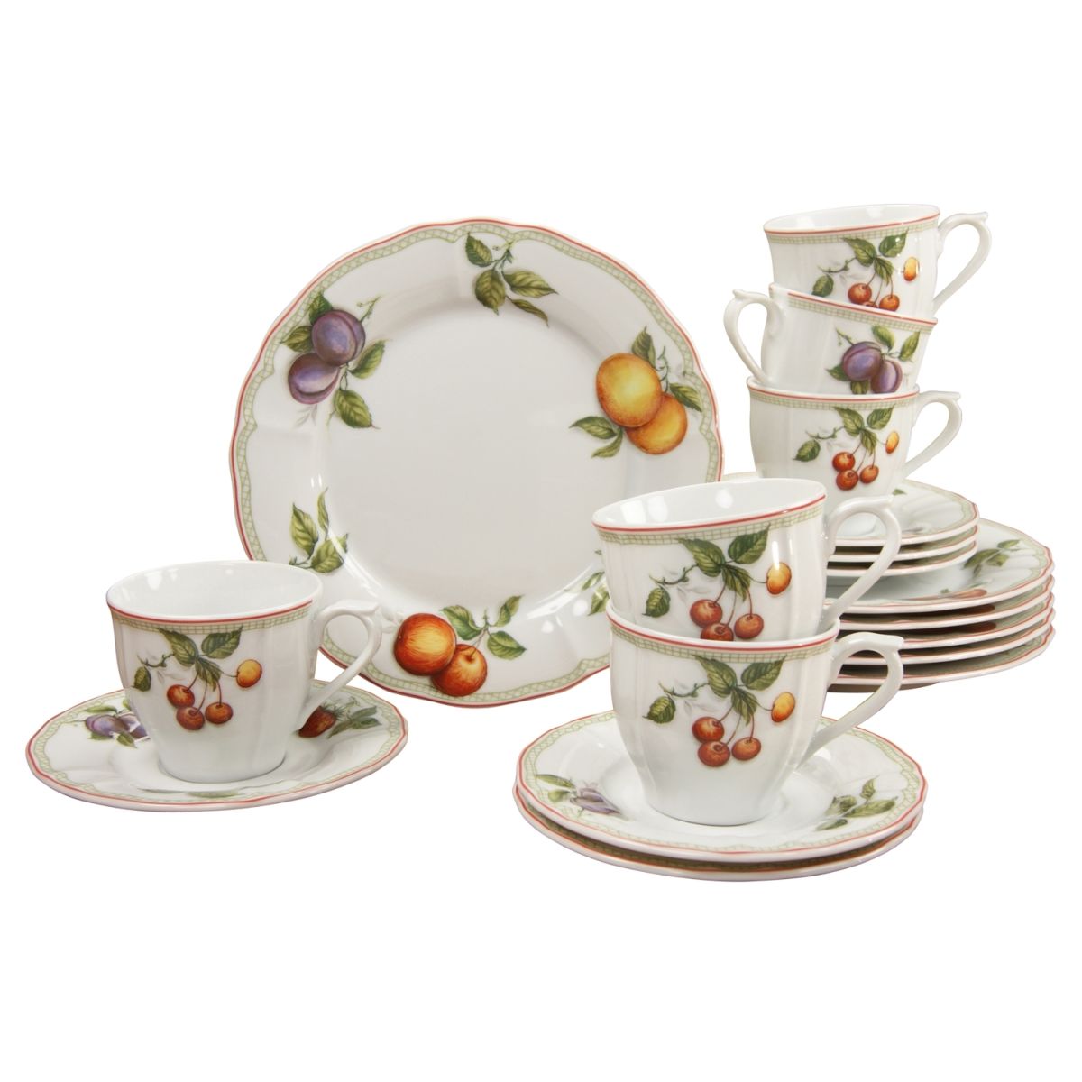 CreaTable Flora Orchard - Kaffeeservice 18-tlg; weiß